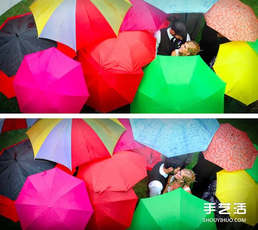 透过水滴看见幸福 雨中婚纱照拍出炽热爱情