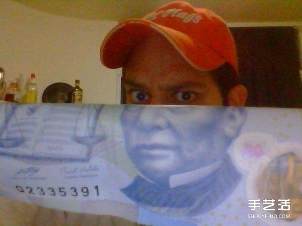好玩的纸币错位照图片 让你DIY出名人钞票脸