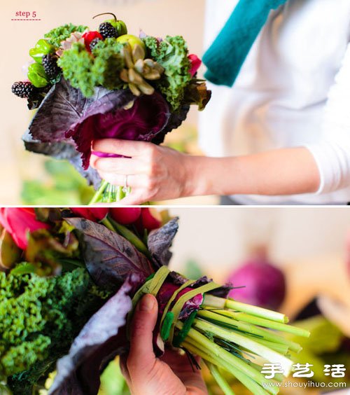 多肉植物DIY制作色彩亮丽手捧花