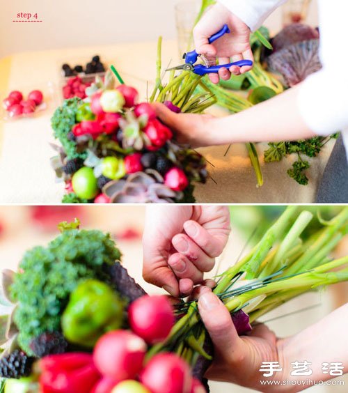 多肉植物DIY制作色彩亮丽手捧花