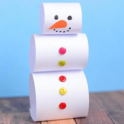 幼儿园手工小制作 简单做可爱的立体雪人教程