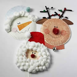 纸盘手工制作圣诞老人、驯鹿和雪人的做法