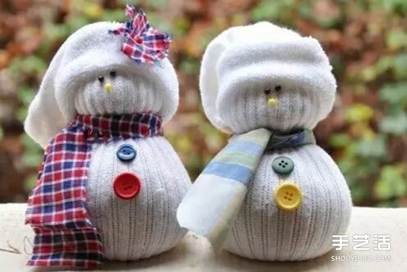 袜子雪人的制作方法 袜子娃娃雪人DIY步骤图解