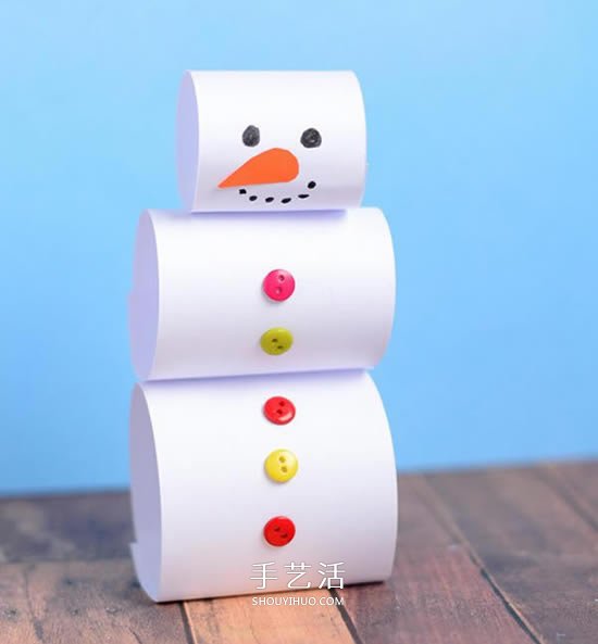 幼儿园手工小制作 简单做可爱的立体雪人教程