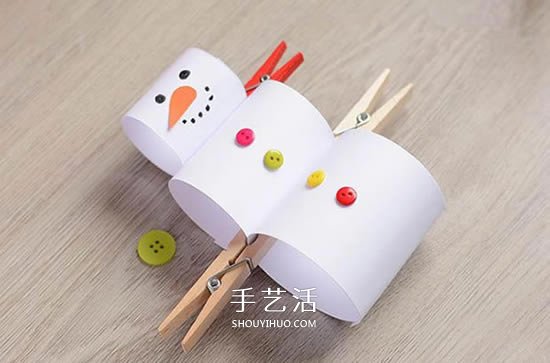 幼儿园手工小制作 简单做可爱的立体雪人教程
