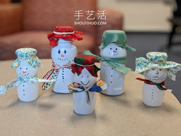 只需几分钟！牛奶瓶子手工制作可爱雪人