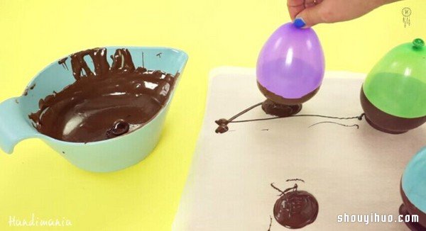 好吃又好玩的气球沾巧克力DIY美味巧克力杯