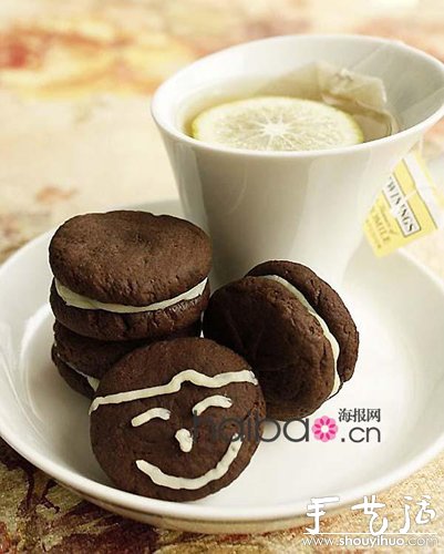 简单DIY美味的巧克力夹心饼干