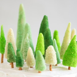 糖果圣诞树的做法 自制装饰生日蛋糕的迷你松树