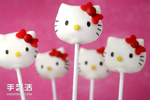 自制Hello Kitty蛋糕棒棒糖 超可口更可爱！