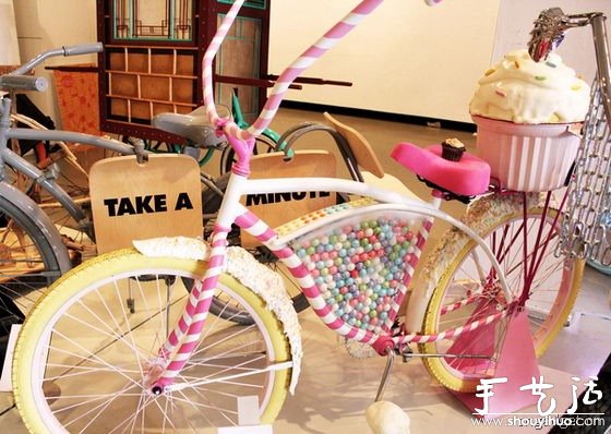 糖果、蛋糕手工制作的自行车