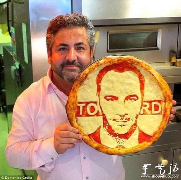 披萨上的名人肖像创意