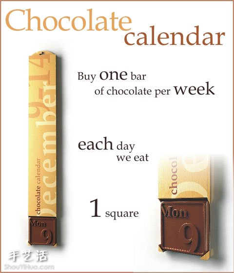 用巧克力做成的日历