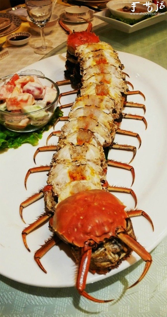 大闸蟹DIY的“蜈蚣”美食