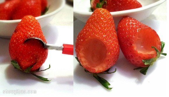 特色可爱草莓元宵的做法 不忍咬下去啦！