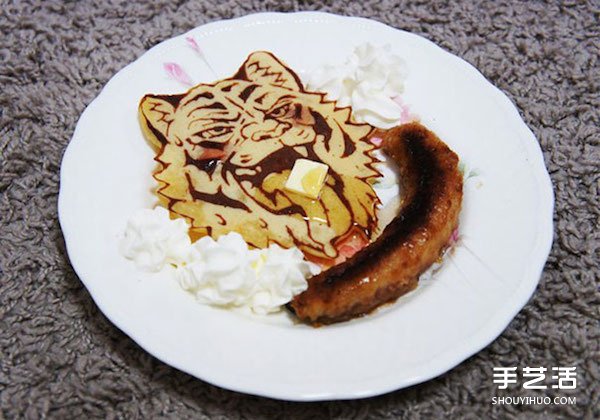 能吃下肚的画布：手绘精致老虎煎饼的做法