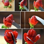草莓雕花的方法，草莓DIY红玫瑰