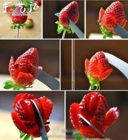 简单有趣的草莓雕花教程