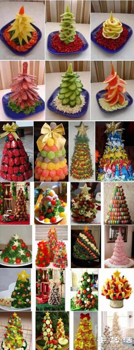 DIY好看又好吃的水果圣诞树