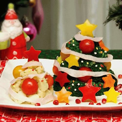 马铃薯圣诞树沙拉DIY 让圣诞大餐更有气氛吧