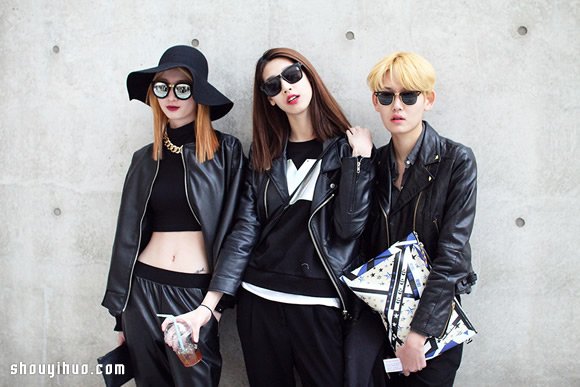 大胆缤纷撞色的时尚 2015首尔时装周街拍