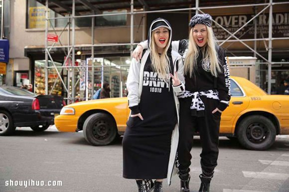 时尚圈双胞胎新势力 hip-hop风格混搭装扮 