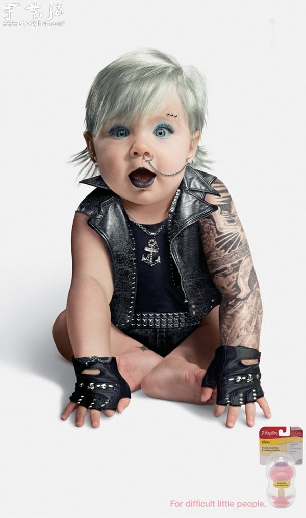 Playtex广告中黑帮婴儿纹身
