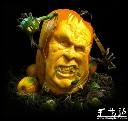 创意DIY雕刻的南瓜作品
