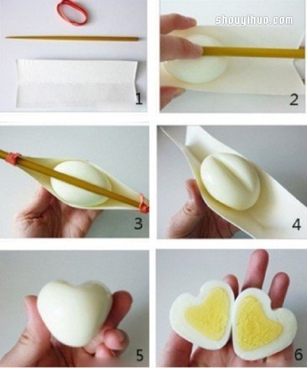 把煮鸡蛋制作成爱心形状的方法教程