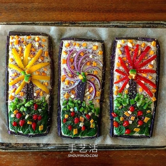用剩菜和面包制作成的可食用“面包花束”