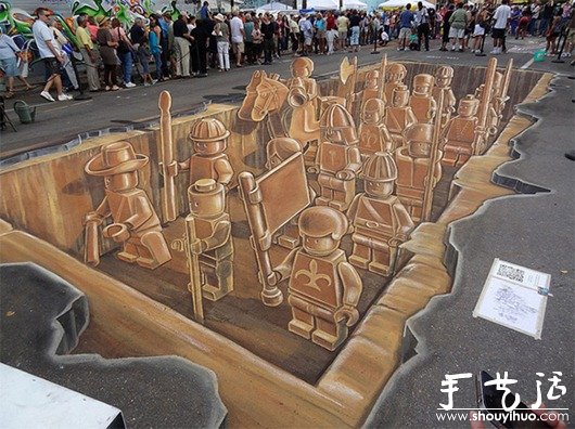 街头3D涂鸦作品——乐高军队