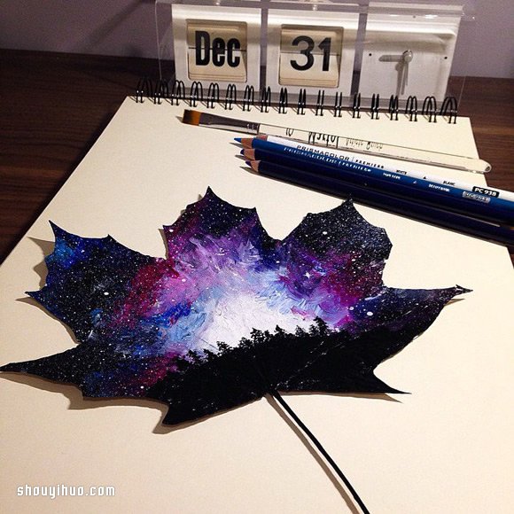 将落叶作为画布 彩绘出另一片绚丽的世界