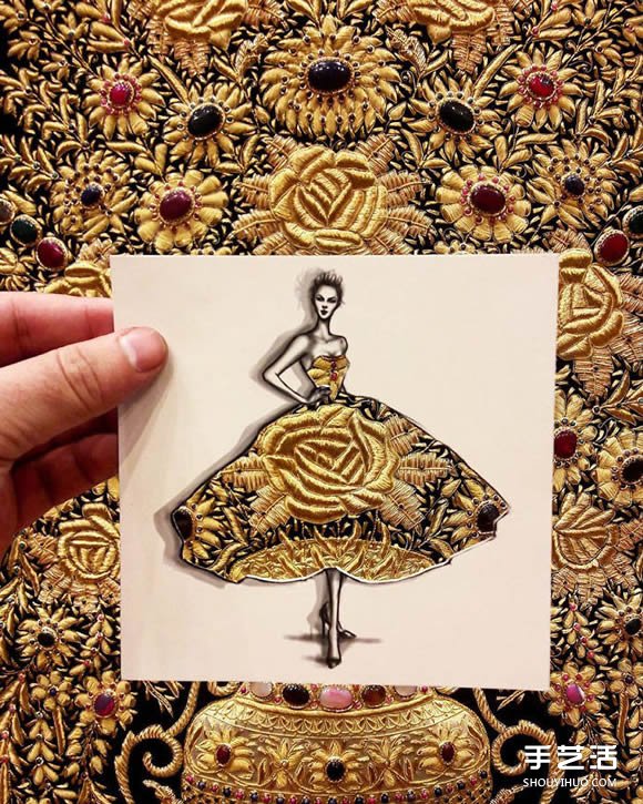 另类“剪纸画”创意DIY 把世界装进裙子！