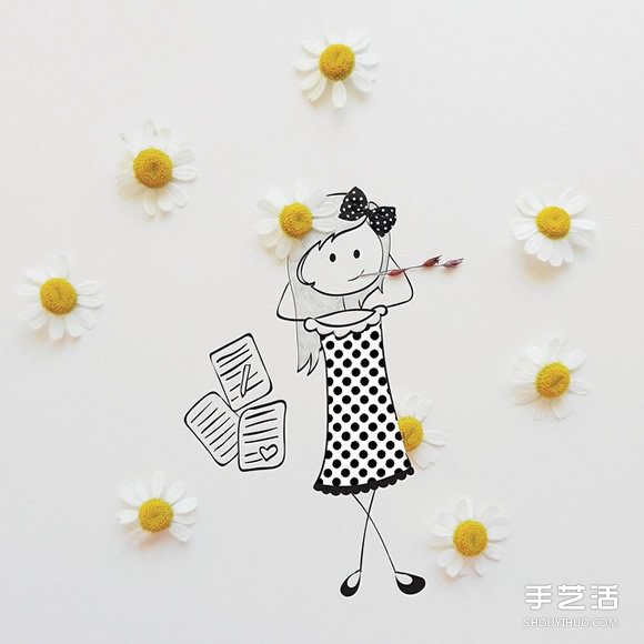 创意画作品欣赏：讲述可爱女生的日常生活