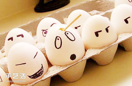 鸡蛋画画可爱图片欣赏 简单可爱鸡蛋手绘表情