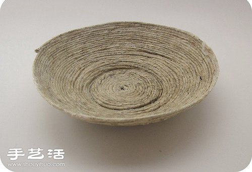 田园风麻绳碗盘 麻绳果盘手工制作图解教程