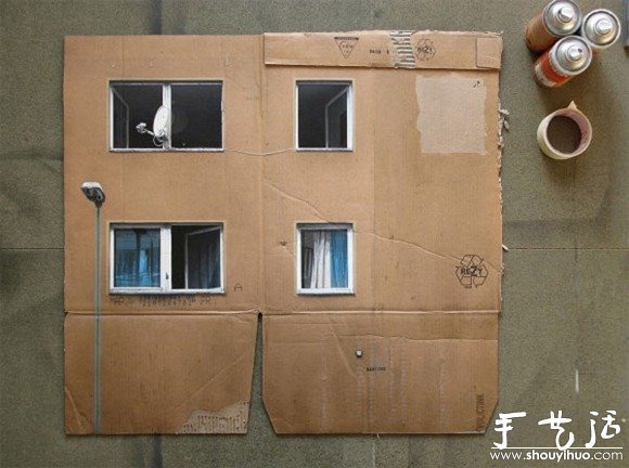 用纸板DIY的居民楼