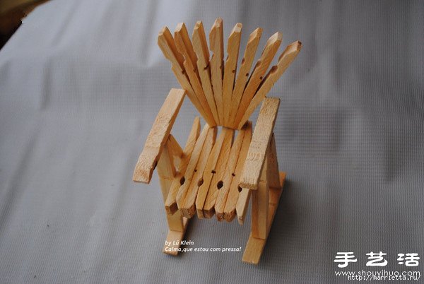 木夹子创意DIY 手工制作靠背椅