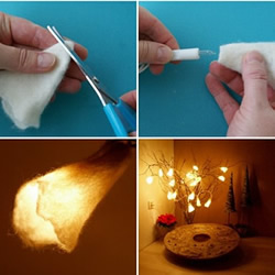 棉花DIY温馨漂亮的灯具