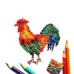 铅笔屑当作创作素材 创意拼凑DIY各种图案