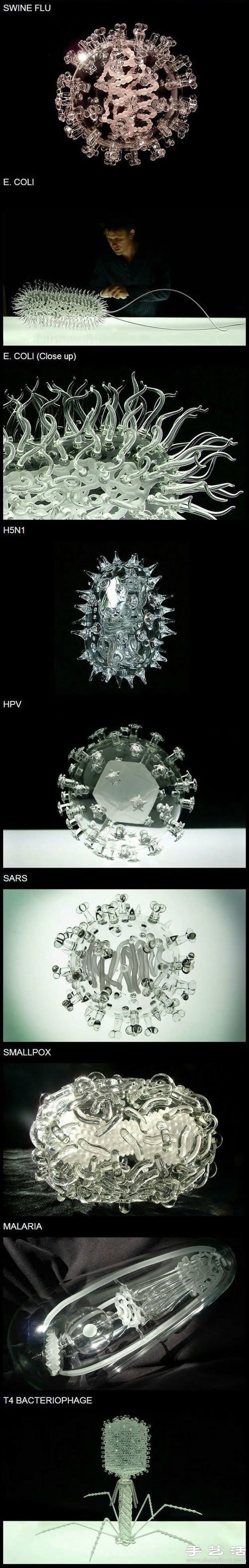 超震撼的玻璃材质病毒模型