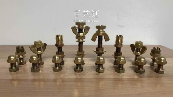 创意紧固件DIY！用螺丝螺帽制作国际象棋