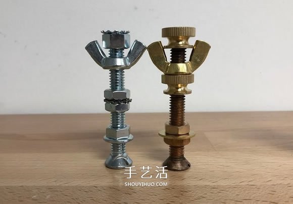 创意紧固件DIY！用螺丝螺帽制作国际象棋