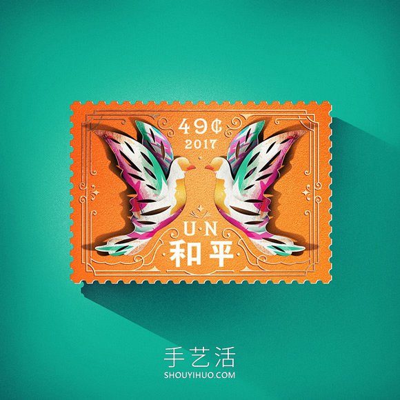 超想收藏的国际和平日邮票！绝美异域风情设计