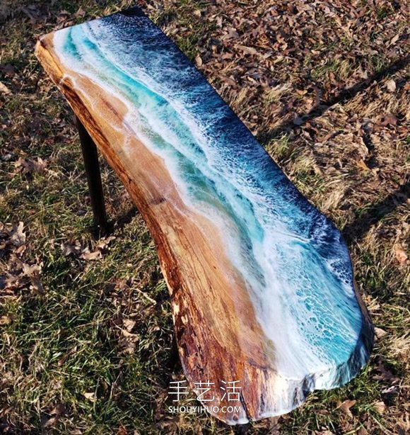 用木材和树脂DIY呈现海洋之美的艺术品