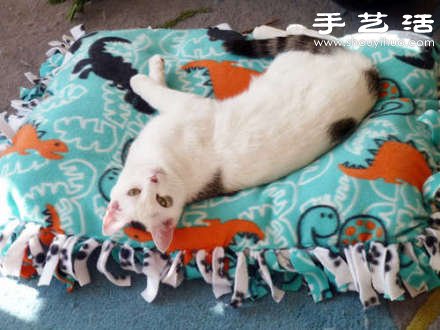 无需针线活的猫咪垫子手工制作图解教程