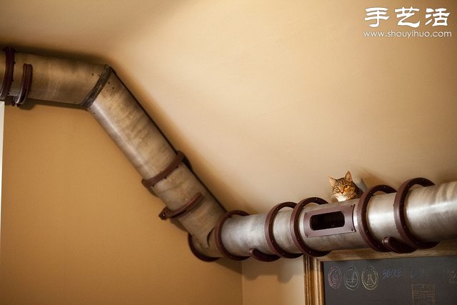 金属管DIY猫爬架 实在太贴心啦！