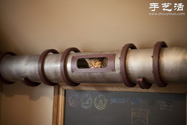 金属管DIY猫爬架 实在太贴心啦！