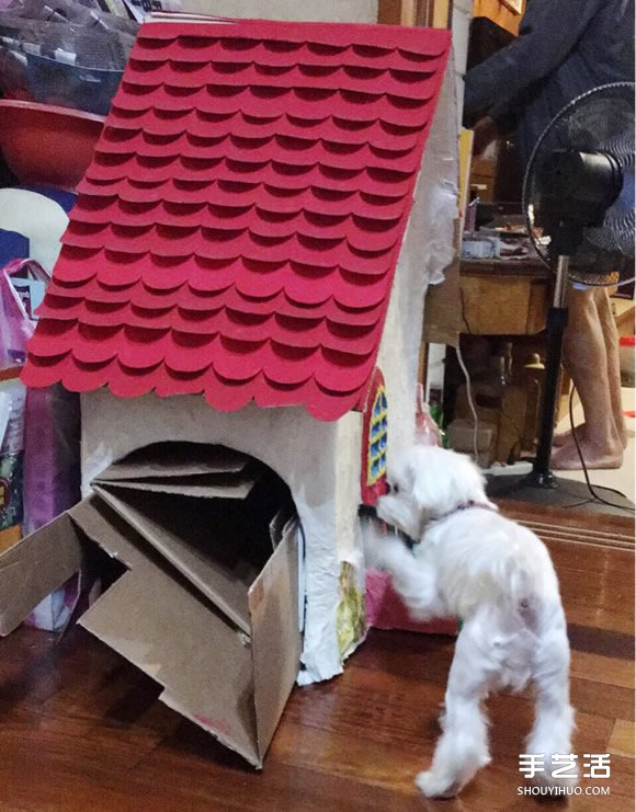 狗屋的制作方法带图片 废纸箱做狗窝的做法