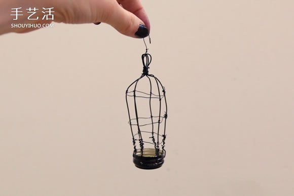 瓶盖制作鸟笼挂饰的方法 简单铁丝小鸟笼DIY制作